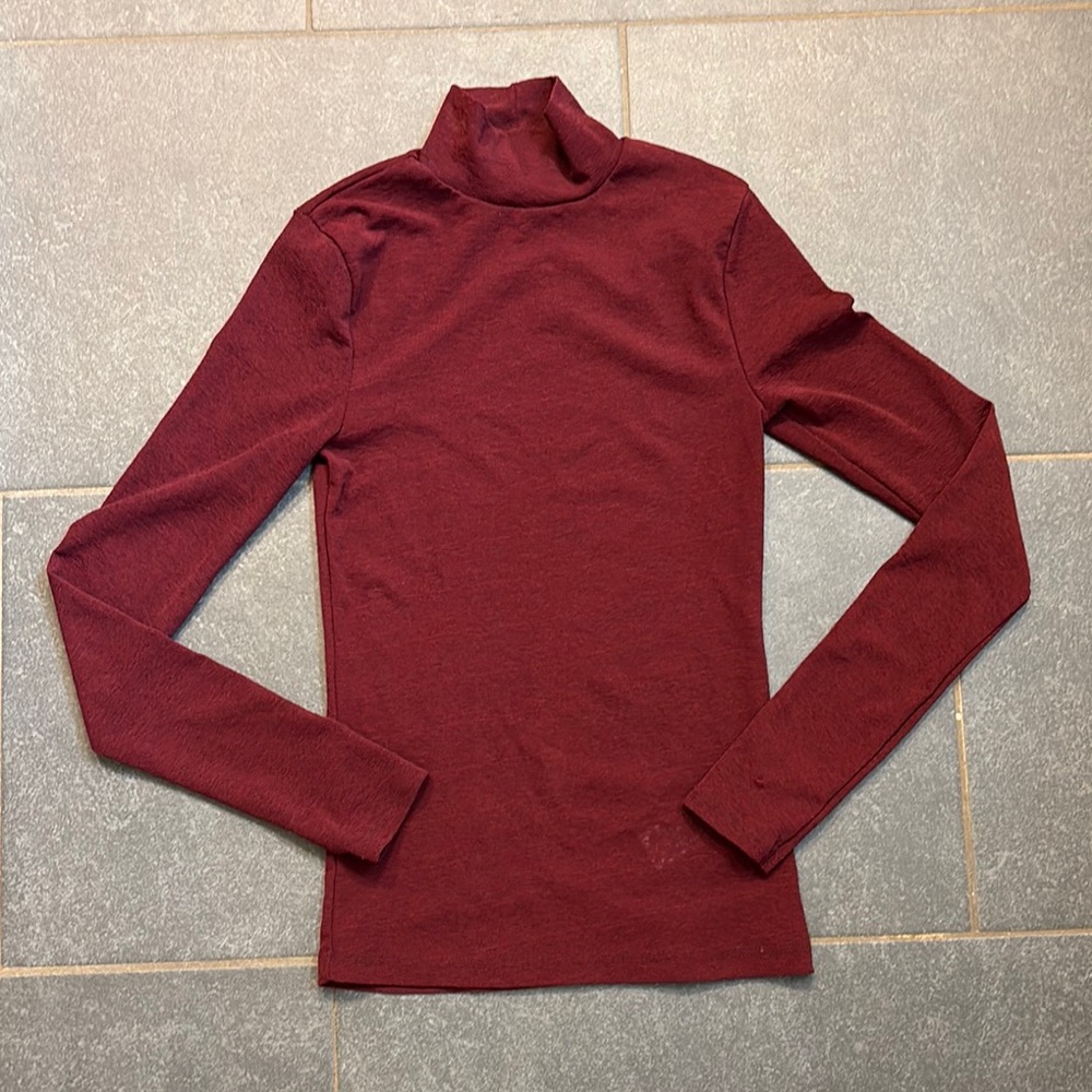 Topshop Burgundy Turtleneck (see through)